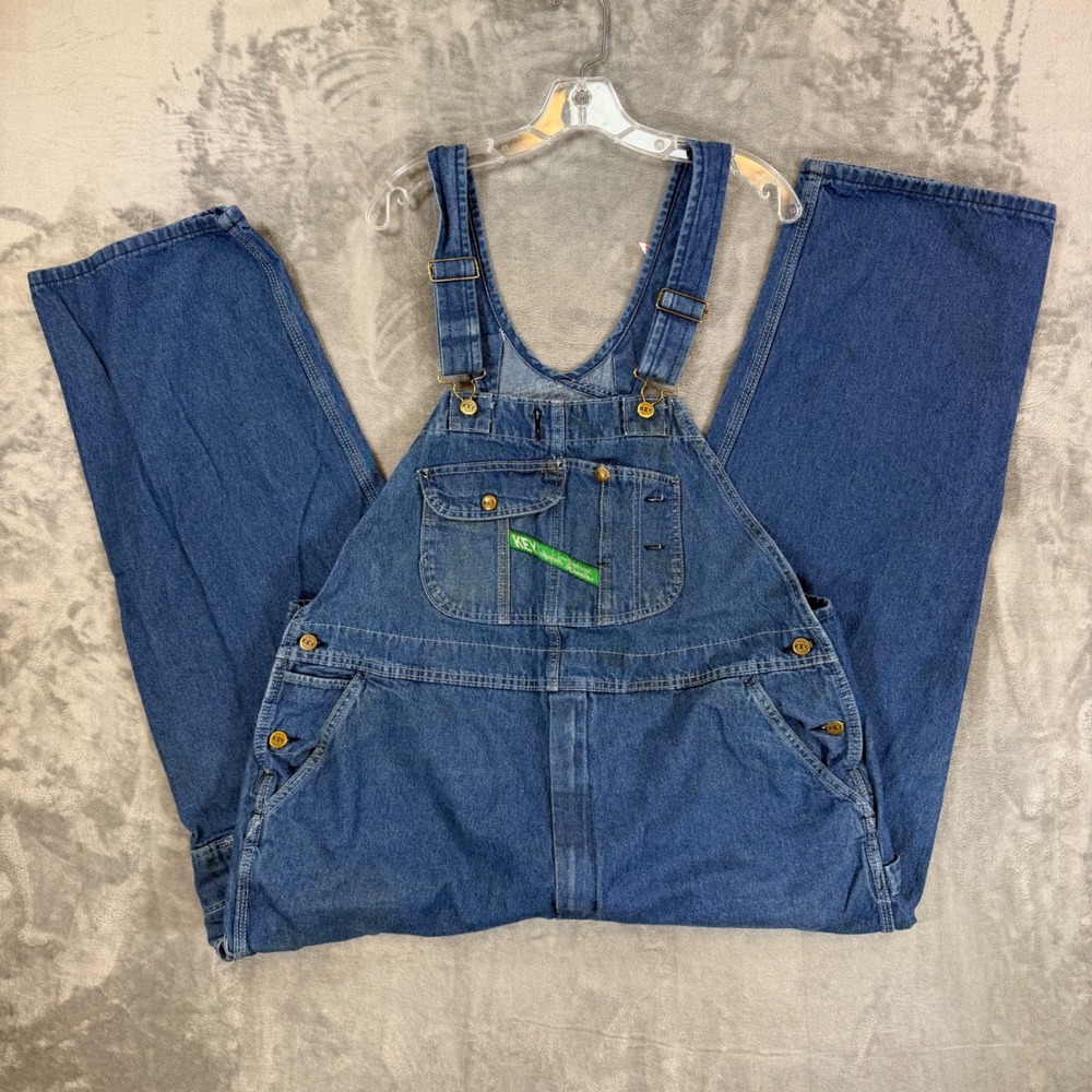 Vintage Key Imperial Denim Overalls Men's Size 44x28 Blue Denim Work Overals